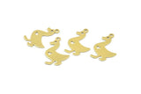 Brass Duck Charm, 50 Raw Brass Duck Charms With 1 Loop, Findings (20x15x0.45mm) M01293