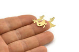Brass Duck Charm, 50 Raw Brass Duck Charms With 1 Loop, Findings (20x15x0.45mm) M01293