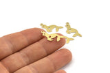 Brass Seal Charm, 50 Raw Brass Seal Charms With 1 Loop (23x10x0.45mm) M01286