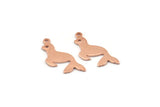 Copper Seal Charm, 24 Raw Copper Seal Charms With 1 Loop (23x10x0.80mm) M01340