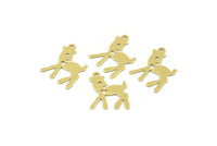 Brass Lamb Charm, 50 Raw Brass Lamb Charms With 1 Loop (18x14x0.45mm) M01288