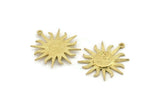 Brass Sun Charm, Raw Brass Sun Charms With 1 Loop, Findings (29x2mm) N1516