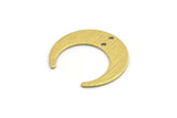 Brass Moon Charm, 12 Textured Raw Brass Crescent Moon Charms With 2 Holes (25x23x0.80mm) A1857