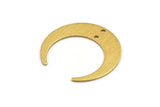 Brass Moon Charm, 10 Textured Raw Brass Crescent Moon Charms With 2 Holes (30x28x0.80mm) A1854