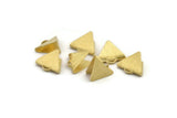 Ribbon End Claps, 50 Textured Raw Brass Triangle Ribbon Crimp Ends With 1 Loop, Jewelry Findings (15x13mm) A1861