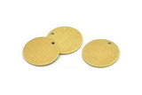 Brass Round Charm, 10 Textured Raw Brass Round Tags With 1 Hole (18x0.80mm) A1863