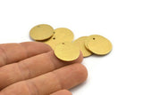 Brass Round Charm, 10 Textured Raw Brass Round Tags With 1 Hole (18x0.80mm) A1863