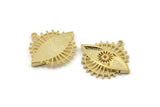 Gold Eye Charm, Gold Plated Brass Eye Charms With 1 Loop, Pendants - Pad Size 2mm (27x25x2mm) N1454