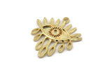 Gold Eye Charm, Gold Plated Brass Eye Charms With 1 Loop, Pendants - Pad Size 3mm (29x25x2mm) N1370