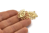 Gold Eye Charm, Gold Plated Brass Eye Charms With 1 Loop, Pendants - Pad Size 3mm (29x25x2mm) N1370