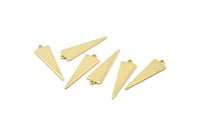 Gold Triangle Charm, 10 Gold Plated Brass Triangle Charms With 1 Loop (22.5x7x0.80mm) E089