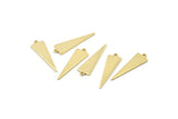 Gold Triangle Charm, 10 Gold Plated Brass Triangle Charms With 1 Loop (22.5x7x0.80mm) E089