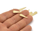 Gold Triangle Charm, 10 Gold Plated Brass Triangle Charms With 1 Loop (22.5x7x0.80mm) E089