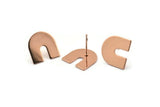 Stud Earring, 4 Rose Gold Plated Brass U Shaped Stud Earrings (15x0.80mm) M161 A1561 Q1032