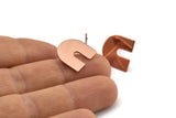 Stud Earring, 4 Rose Gold Plated Brass U Shaped Stud Earrings (15x0.80mm) M161 A1561 Q1032