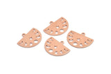 Copper Star Charm, 10 Raw Copper Moon Phases Charms With 1 Loop (22x17x0.70mm) M01442