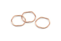 Rose Gold Circle Rings, 12 Rose Gold Plated Brass Wavy Circle Rings, Charms (16.5x0.80mm) BS 1757 Q1042