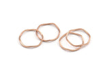 Rose Gold Circle Rings, 12 Rose Gold Plated Brass Wavy Circle Rings, Charms (16.5x0.80mm) BS 1757 Q1042