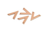 Rose Gold V Shape, 4 Rose Gold Plated Brass V Shaped Charms With 2 Holes, Pendants, Findings (20x18x1mm) D0684