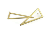 Gold Triangle Earring, 2 Gold Plated Brass Triangle Stud Earrings (50x20x0.80mm) D1350 A1417 Q1004