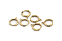 Brass Leverback Earring, 12 Raw Brass Leverback Earrings, Findings (14mm) A0789