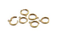 Brass Leverback Earring, 12 Raw Brass Leverback Earrings, Findings (14mm) A0789