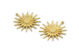 Brass Sun Charm, Raw Brass, Brass Sun, Charm Pendant, Brass Pendant, Brass Charm With 1 Loop (32x30mm) N1518