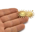 Brass Sun Charm, Raw Brass, Brass Sun, Charm Pendant, Brass Pendant, Brass Charm With 1 Loop (32x30mm) N1518