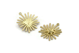 Brass Sun Charm, 2 Raw Brass, Brass Sun, Charm Pendant, Brass Pendant, Brass Charm With 1 Loop (28x26mm) N1521