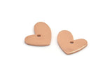Rose Gold Heart Charm, 6 Rose Gold Plated Brass Heart Charms With 1 Hole (14x11x1mm) M856