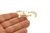 Gold Moon Charm, 8 Gold Pladet Brass Crescent Moon Charms With 1 Loop (25x5x0.80mm) M01188 H1667