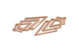Rose Gold Triangle Charm, 2 Rose Gold Plated Brass Diamond Charms With 1 Loop (49x22x1mm) M01160