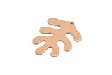 Rose Gold Leaf Charm, 2 Rose Gold Plated Brass Leaf Charms With 1 Hole, Findings (32x25x0.80mm) M481