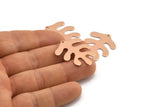 Rose Gold Leaf Charm, 2 Rose Gold Plated Brass Leaf Charms With 1 Hole, Findings (32x25x0.80mm) M481