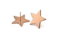 Rose Gold Star Earring, 2 Rose Gold Plated Brass Tiny Star Blanks Stud Earrings (22x1mm) BS 1859 A1192