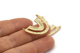 Gold Charm, 2 Gold Plated Brass, Gold Pendants, Charm Pendants, Gold U Shape Charms With 2 Loops (26x23x1.2mm) N1448 H0982
