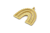 Gold Charm, 2 Gold Plated Brass, Gold Pendants, Charm Pendants, Gold U Shape Charms With 1 Loop (24x22x1.2mm) N1471