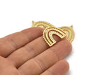 Gold Charm, 2 Gold Plated Brass, Gold Pendants, Charm Pendants, Gold U Shape Charms With 1 Loop (24x22x1.2mm) N1471