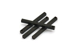 Black Necklace Bar, 6 Oxidized Black Brass Bars With 1 Hole (3x3x35mm) D0241