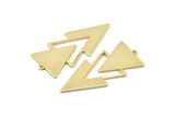 Gold Triangle Charm, Gold Plated Brass Triangle Charms With 1 Loop (49x21x1mm) M01111