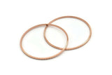 Rose Gold Connectors - 2 Rose Gold Plated Textured Brass Circle Connectors (61x2x2mm) D1478 Q1021