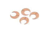 Rose Gold Moon Charms, 12 Rose Gold Plated Brass Crescent Moon Charms With 2 Holes, Findings (14x13.5x5x0.8mm) BS 2367 Q1095