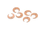 Rose Gold Moon Charms, 12 Rose Gold Plated Brass Crescent Moon Charms With 2 Holes, Findings (14x13.5x5x0.8mm) BS 2367 Q1095
