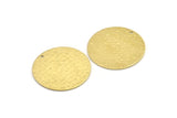 Brass Round Charm, 4 Hammered Raw Brass Stamping Blanks With 1 Hole, Stamping Tags (30x0.80mm) M01503