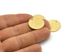 Brass Round Charm, 12 Textured Raw Brass Round Charms With 1 Hole, Blanks (20x0.70mm) M01360