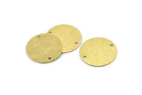 Pirinç Yuvarlak Charm, 2 Delikli 12 Dokulu Ham Pirinç Yuvarlak Bağlantı Parçası, Boşluklar (20x0,70 mm) M01369