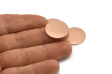 Copper Round Tag, 12 Raw Copper Round Stamping Blanks, Findings (20x0.70mm) M01368