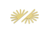 Brass Sun Blank, 24 Raw Brass Sun Blanks, Findings (25x13x0.70mm) M01395