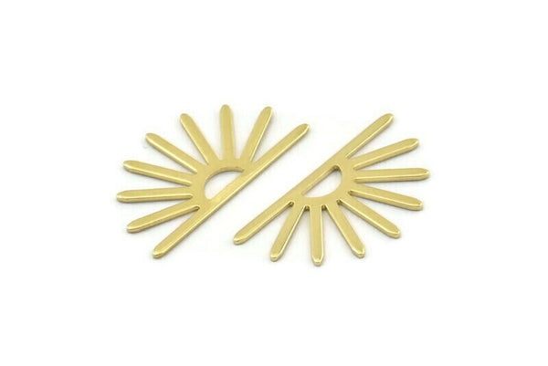 Brass Sun Blank, 24 Raw Brass Sun Blanks, Findings (25x13x0.70mm) M01397