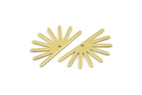 Brass Sun Charm, 24 Raw Brass Sun Charms With 1 Hole (25x13x0.70mm) M01396
